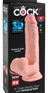 King Cock Plus  9in. Tdc with Swinging Balls