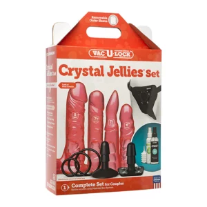 Doc Johnson - Vac-U-Lock Set de Arneses Crystal Jellies Rosa