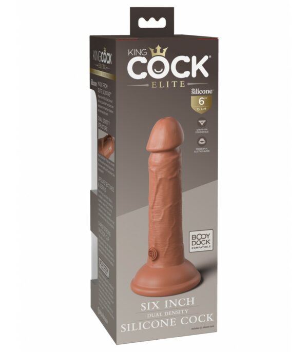 6" Dildo de Silicona de Doble Densidad – Color Piel (Tan) - Imagen 3