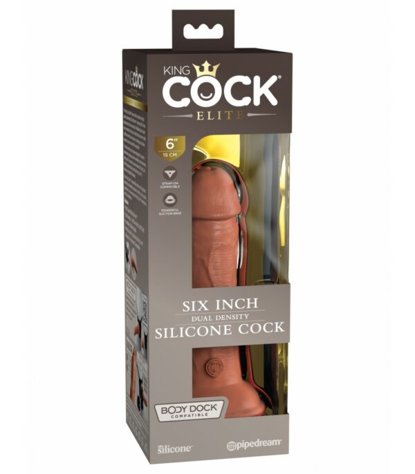 6" Dildo de Silicona de Doble Densidad – Color Piel (Tan) - Imagen 2