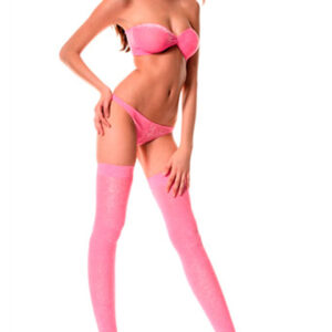 Tanga. Sosten/medias  Lurex Rosa **