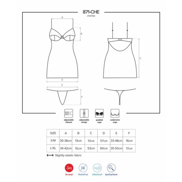 871-che-2 Chemise Y Tanga Color Blanco S/M - Imagen 5