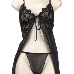 Baby Doll Set Lace Negro S