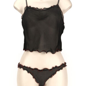 Cami/thong  Trim Negro L