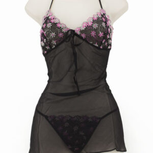 Chemise Set-daisy Lace Black