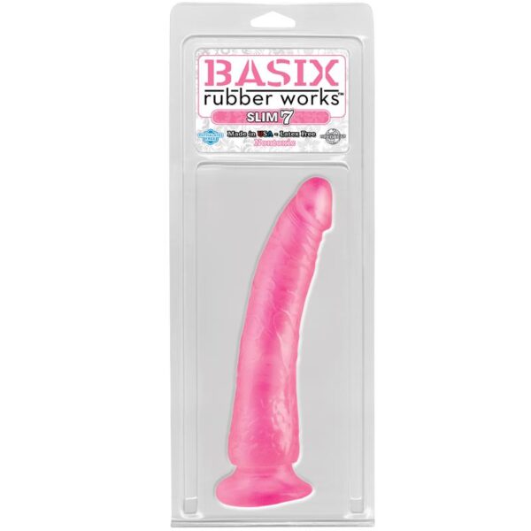 Basix Rubber Works  Slim 17.78 Cm Con Ventosa – Color Rosa - Imagen 2