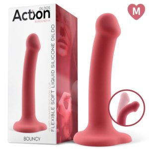Bouncy Dildo Silicona Líquida Hiper Flexible 7 – 18 Cm Talla M Burgundy