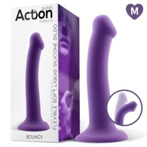Bouncy Dildo Silicona Líquida Hiper Flexible 7 – 18 Cm Talla M Púrpura