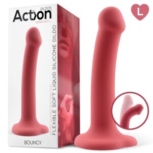 Bouncy Dildo Silicona Líquida Hiper Flexible 7.5 – 19 Cm Talla L Burgundy