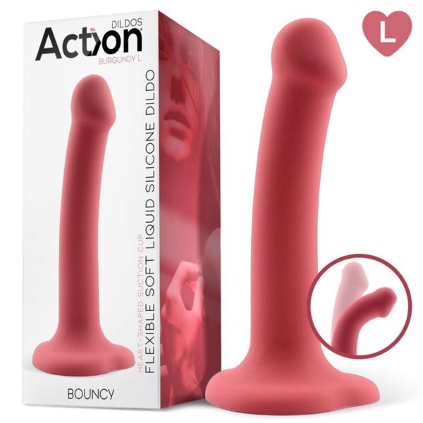 Bouncy Dildo Silicona Líquida Hiper Flexible 7.5 – 19 Cm Talla L Burgundy