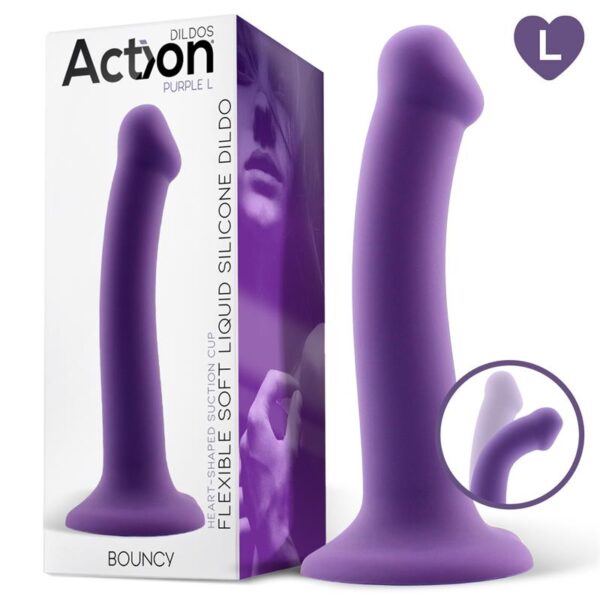 Bouncy Dildo Silicone Flexible Hiper Flexible 7.5 – 19 Cm Talla L Púrpura