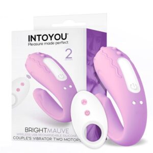 Brightmauve Vibrador Para Parejas Doble Motor Control Remoto Usb Silicona