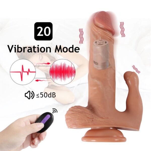 Brody Dildo Con 20 Modos DE Vibración Y Estimulador DE Clítoris - Imagen 7