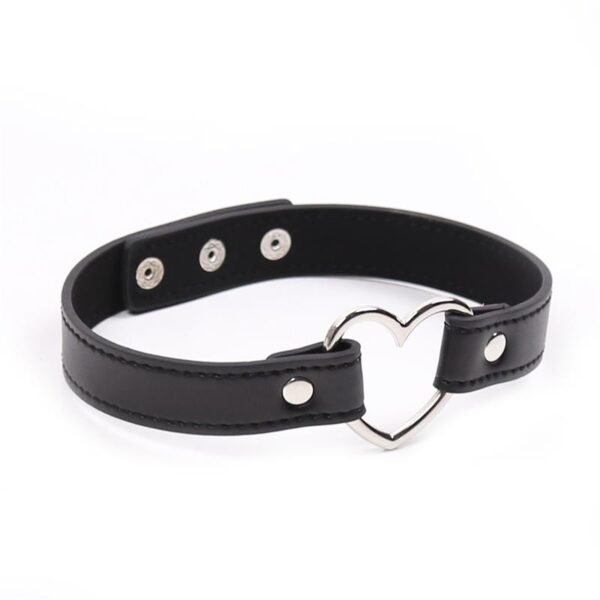 Collar Con Aro En Forma DE Corazón Ajustable 41.5 Cm Negro - Imagen 2