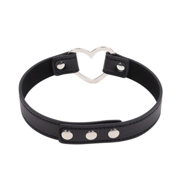 Collar Con Aro En Forma DE Corazón Ajustable 41.5 Cm Negro - Imagen 3