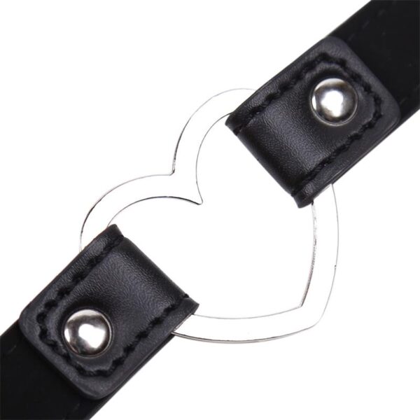 Collar Con Aro En Forma DE Corazón Ajustable 41.5 Cm Negro - Imagen 6