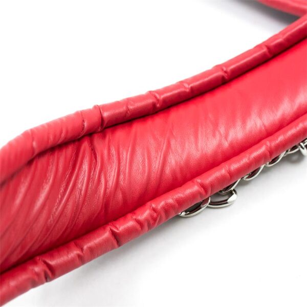 Collar Con Correa DE Metal E Interior Acolchado Negro/rojo - Imagen 4