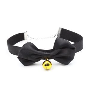 Collar Con Lazo Y Cascabel 29 Cm Negro M