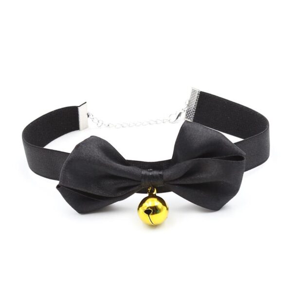 Collar Con Lazo Y Cascabel 29 Cm Negro M