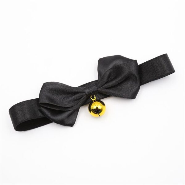 Collar Con Lazo Y Cascabel 36 Cm Negro L - Imagen 7