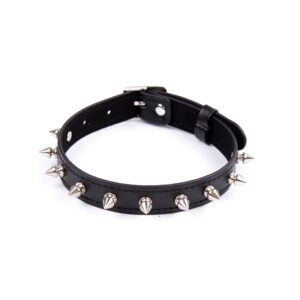Collar Con Pinchos Ajustable 43 Cm Negro
