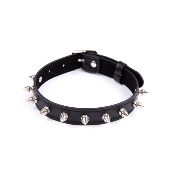 Collar Con Pinchos Ajustable 43 Cm Negro