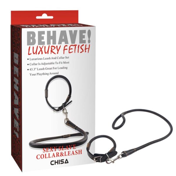 Collar Y Correa Sexy Slave Negro - Imagen 2
