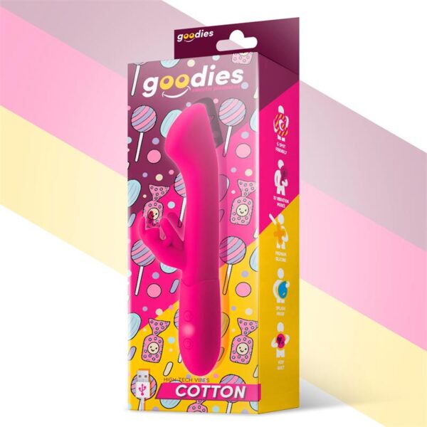 Cotton Vibrador Punto G Y Conejito Usb Silicona Fuchsia - Imagen 2