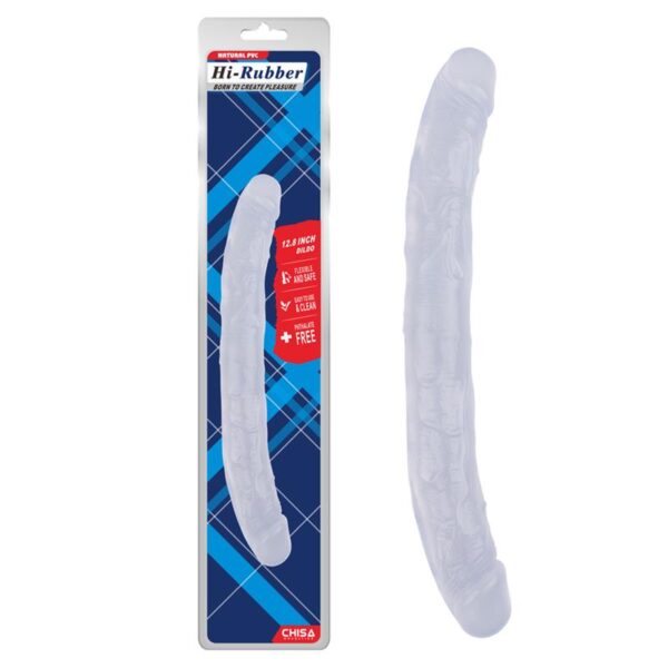 Dildo Doble Hi-rubber 12.8 Transparente - Imagen 2