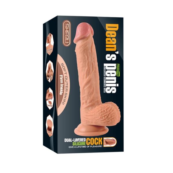 Dildo Silicona Doble Densidad Dean 21 Cm