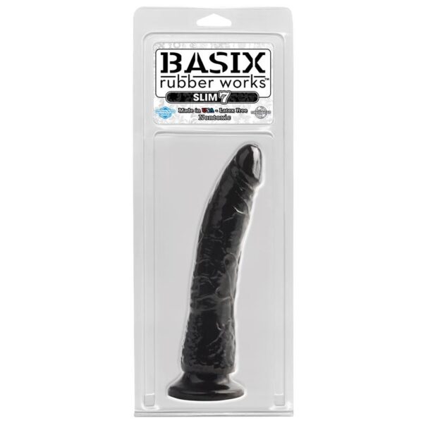 Dildo Slim 17.78 Cm Con Ventosa – Color Negro - Imagen 2