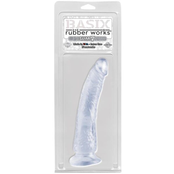 Dildo Slim 17.78 Cm Con Ventosa – Transparente - Imagen 2