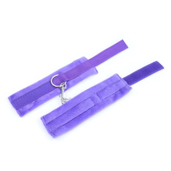 Esposas DE Tela Con Velcro Para Muñecas Con Pelo Largo Púpura - Imagen 3