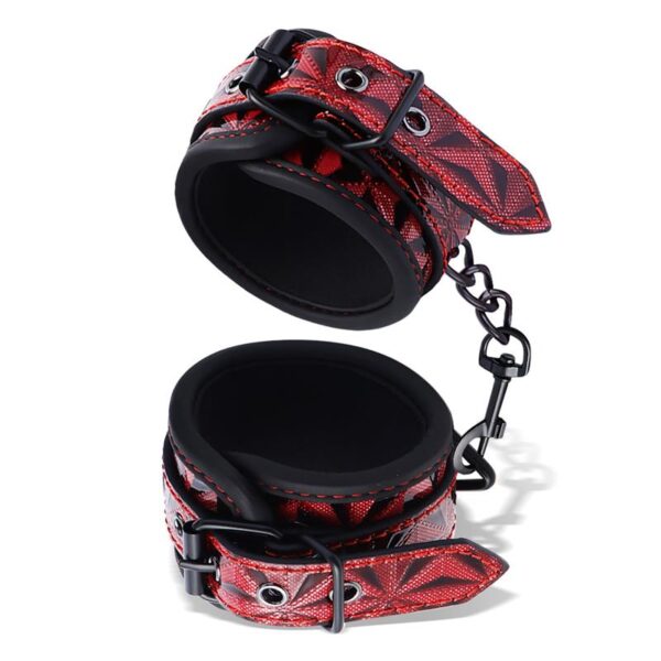 Esposas Para Tobillos Acolchadas Ajustable Diamond Cuero Vegano - Imagen 2