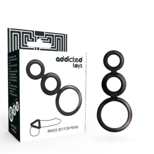 Addicted Toys – Set Anillos Pene Y Testiculos – Ahumado