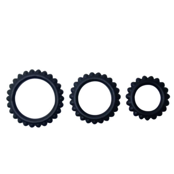 Baile – Titan Set 3 Pcs Cock Ring Black 2.8 + 2.4 + 1.9 Cm