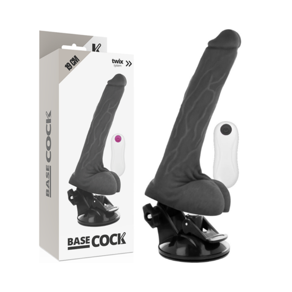 Basecock – Vibrador Realistico Control Remoto Negro 19 Cm