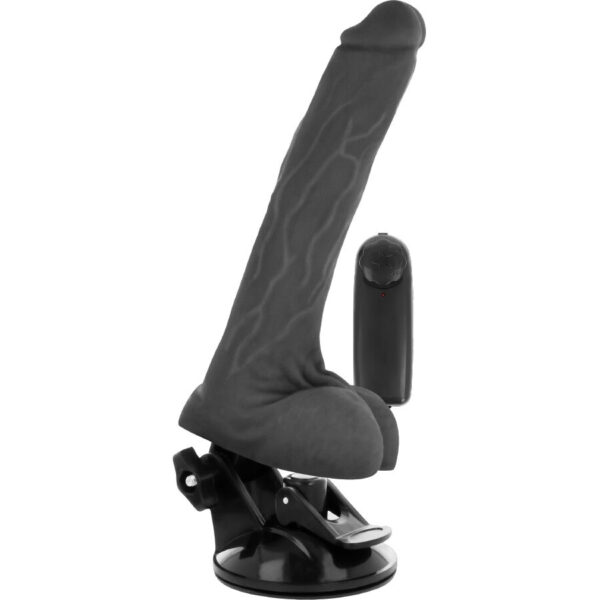 Basecock – Vibrador Realistico Control Remoto Negro Con Testiculos 20 Cm - Imagen 2