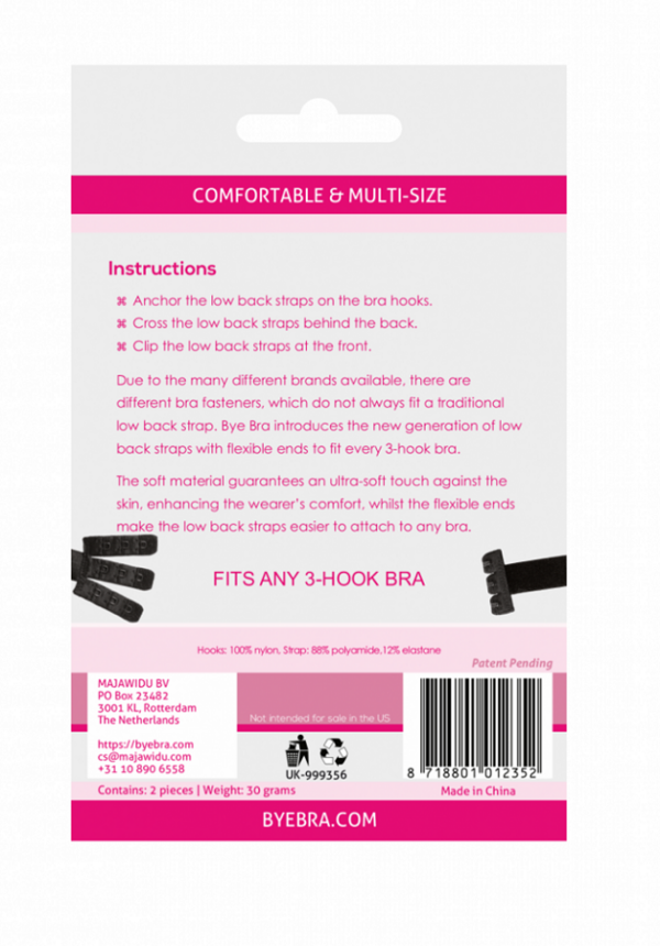Bye-bra – Adaptador Sujetador Espalda Abierta Negro & Blanco - Imagen 2