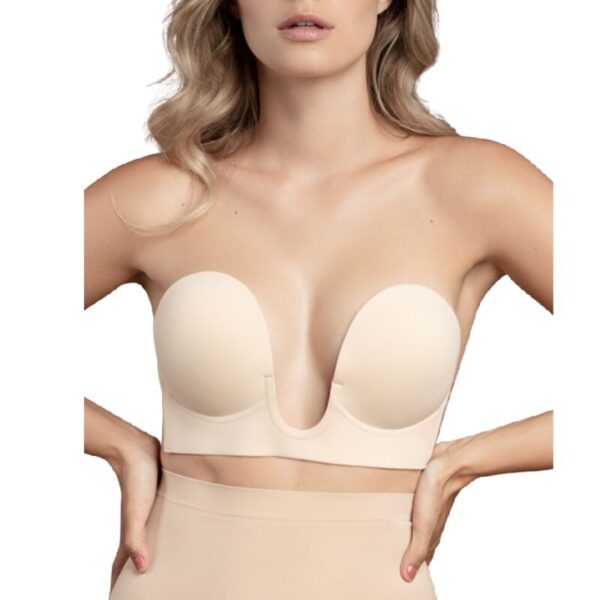 Bye-bra – Sujetador Sin Asas En U Beige Copa D