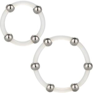 Calex Kit DE 2 Uds Anillo DE Silicona Con Cuentas DE Acero