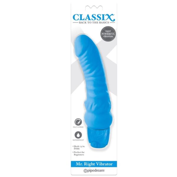 Classix – Dildo Vibrador Mr. Right Multivelocidad 15.5 Cm Azul - Imagen 2