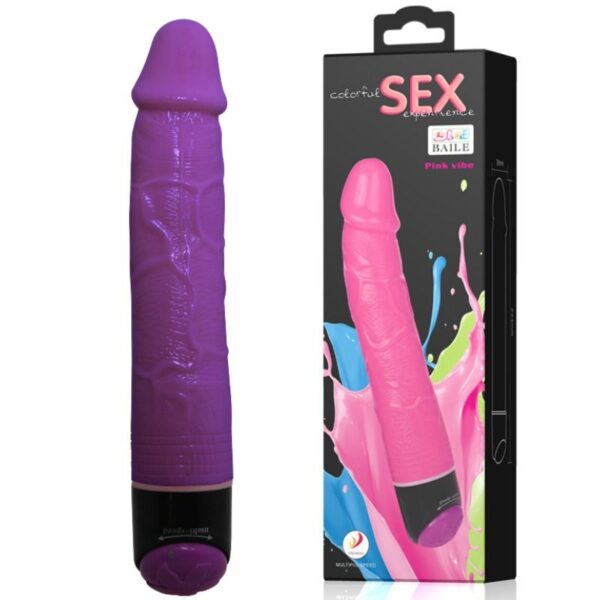 Baile – Colorful Sex Vibrador Realistico Lila 23 Cm - Imagen 2