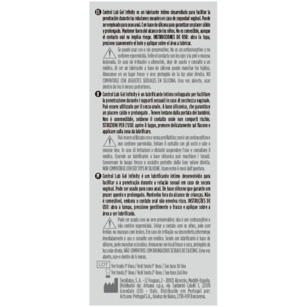 Control – Infinity Lubricante Base Silicona 75 Ml - Imagen 2