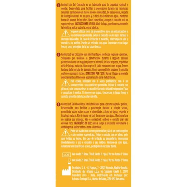 Control – Lub Gel Lubricante Chocolate 75 Ml - Imagen 2