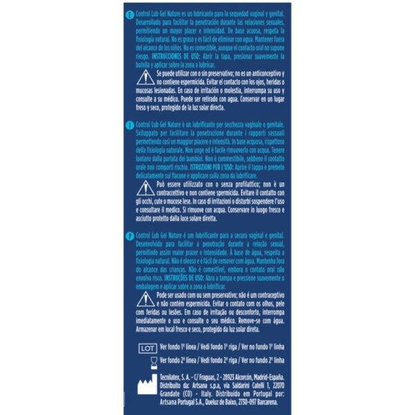 Control – Lub Gel Lubricante Natural 75 Ml - Imagen 2