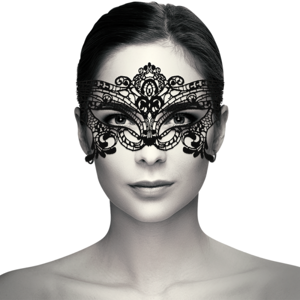 Coquette Chic Desire – Antifaz Encaje Negro Ancho - Imagen 2