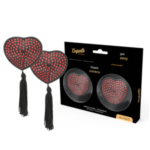 Coquette Chic Desire –  Cubre Pezones Rojo / Negro