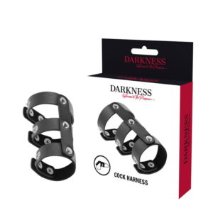 Darkness – Anillo Doble Pene Y Testiculos Ajustable Leather