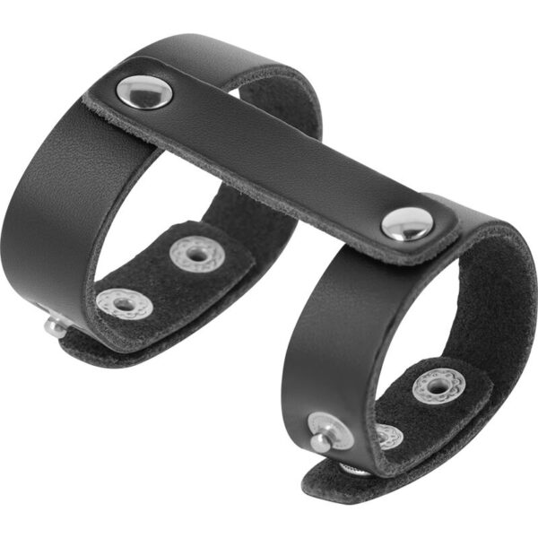 Darkness – Anillo Pene Y Testiculos Ajustable Leather - Imagen 2